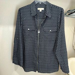 Michael Michael Kors Zip Front Black and White Blouse size 2X